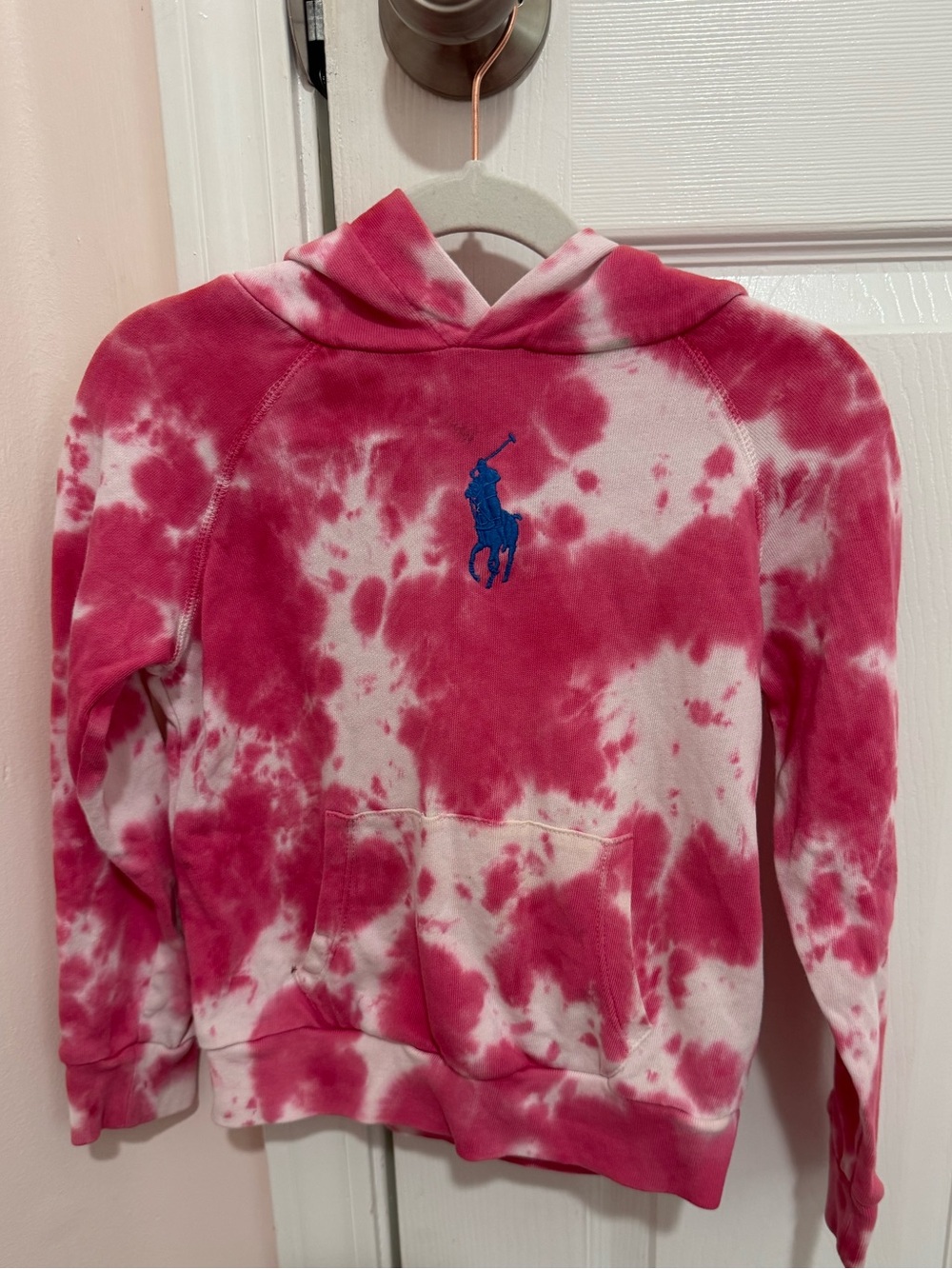 Polo Ralph Lauren Girls 5 Pink Tie Dye 100% Cotton Hoodie
